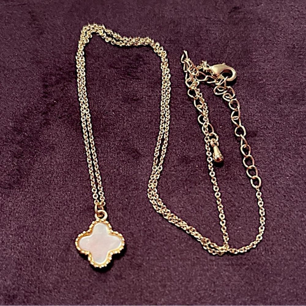 NEW Designer Inspired Alhambra Clover Gold Tone Necklace
